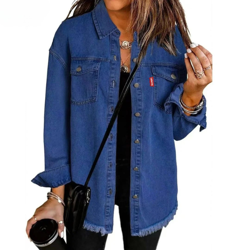 Damen Oversize Jeanshemd