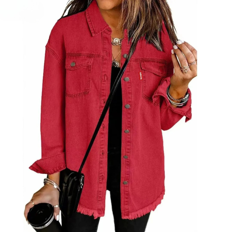 Damen Oversize Jeanshemd